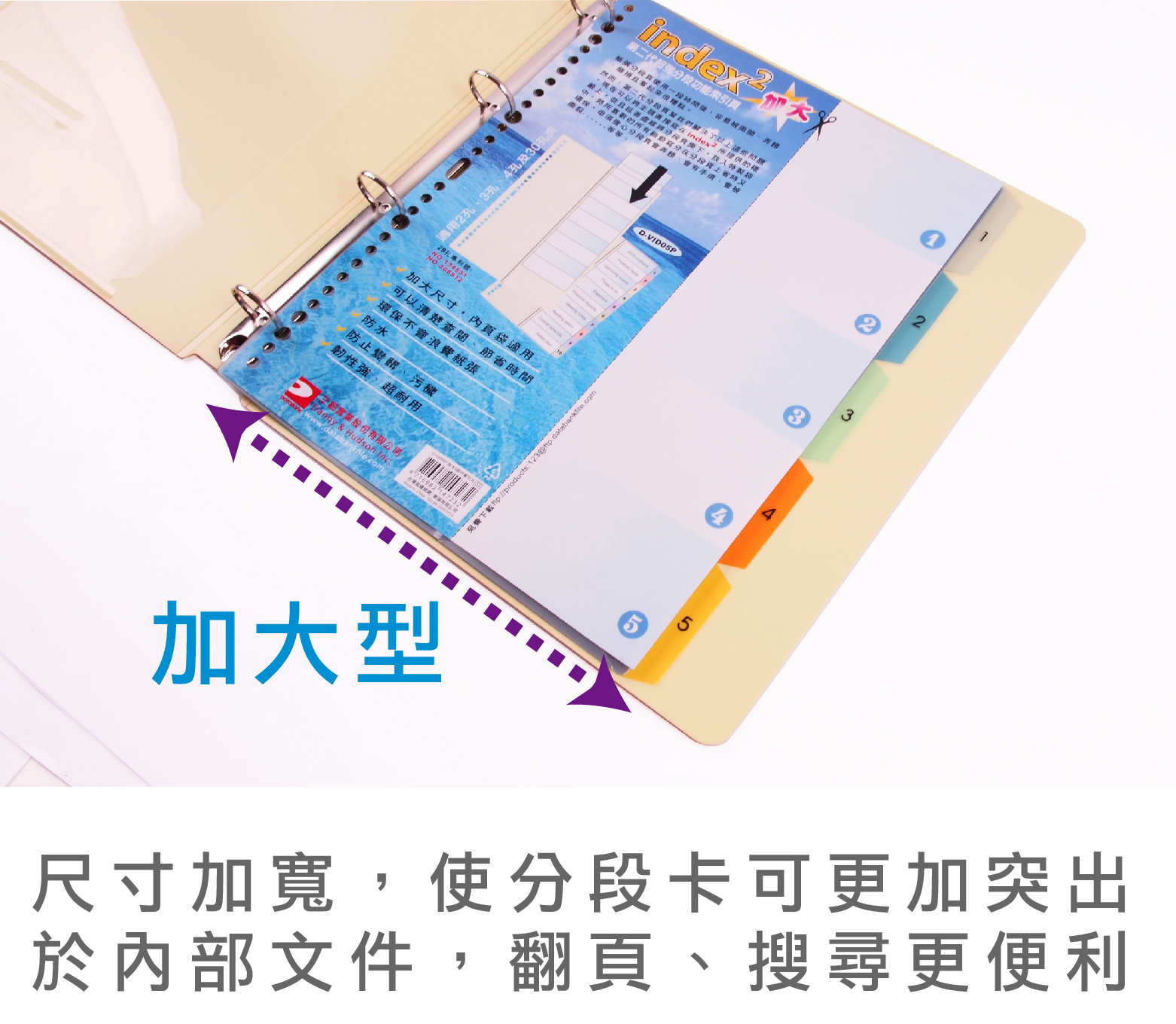 適用孔3孔4孔及30孔夾index 第二代超強段功能索引頁 分後容易被、解決了  提供的投環保毋須擔心資會弄,、會被。加大尺寸,內頁袋適用可以清楚查閱、節省時間環保不會浪費紙張防水防止變髒、污穢韌性強、超耐用免費下載//products:32加大型5尺寸加寬,使分段卡可更加突出於內部文件,翻頁、搜尋更便利